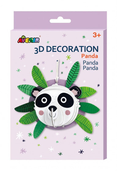 knutselset 3D panda junior karton wit/zwart 5-delig