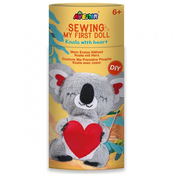 mijn eerste pop Koala 25 x 18,5 cm grijs/rood 15-delig