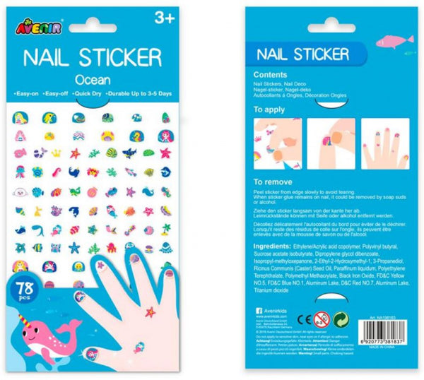nagelstickers Ocean meisjes 23 x 11 cm 78 stuks