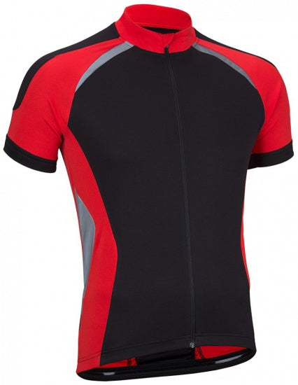fietsshirt heren polyester zwart/rood maat S