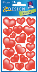 stickervel Hart junior 7,6 x 12 cm papier rood 38-delig