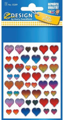 stickervel Hartjes junior 7,6 x 12 cm papier 48-delig