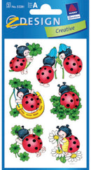 stickervel Lieveheersbeestje 7,6 x 12 cm papier 12-delig