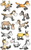 stickervel Paard junior 7,6 x 12 cm papier 33-delig