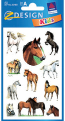 stickervel Paard junior 7,6 x 12 cm papier bruin 22-delig