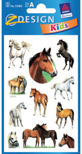 stickervel Paard junior 7,6 x 12 cm papier bruin 22-delig
