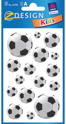 stickervel Voetbal 7,6 x 12 cm papier zwart/wit 48-delig
