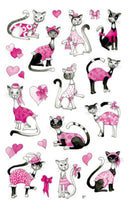 stickers Z-design katten junior 76 x 120 mm papier roze