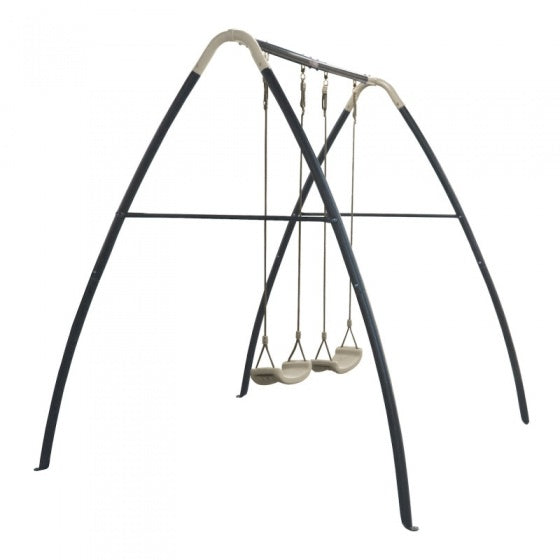 dubbele schommel van staal 210 x 210 x 217 cm zwart