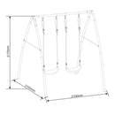 dubbele schommel van staal 210 x 210 x 217 cm zwart