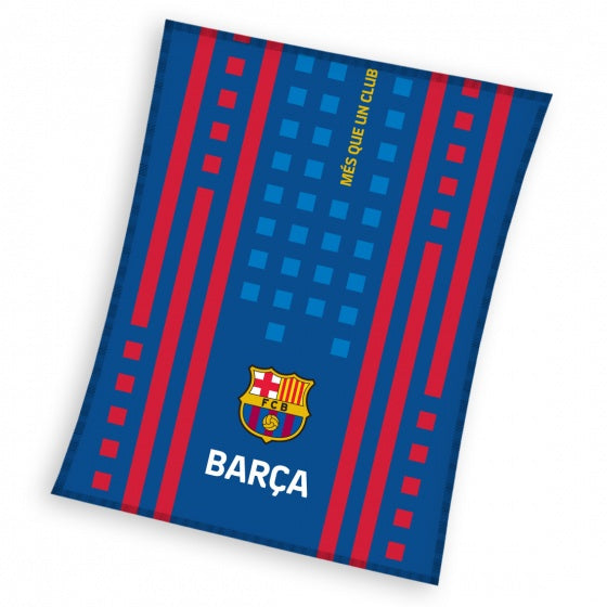 fleecedeken FC Barcelona 110 x 140 cm blauw