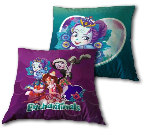 kussen Enchantimals paars/turquoise 35 x 35 cm