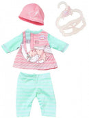 kledingset voor pop tot 36 cm roze 4-delig