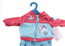 kledingset voor pop van 46 cm blauw 2-delig