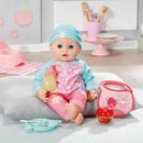 lunchset babypop meisjes 43 cm roze/blauw 10-delig