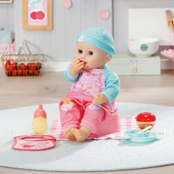 lunchset babypop meisjes 43 cm roze/blauw 10-delig