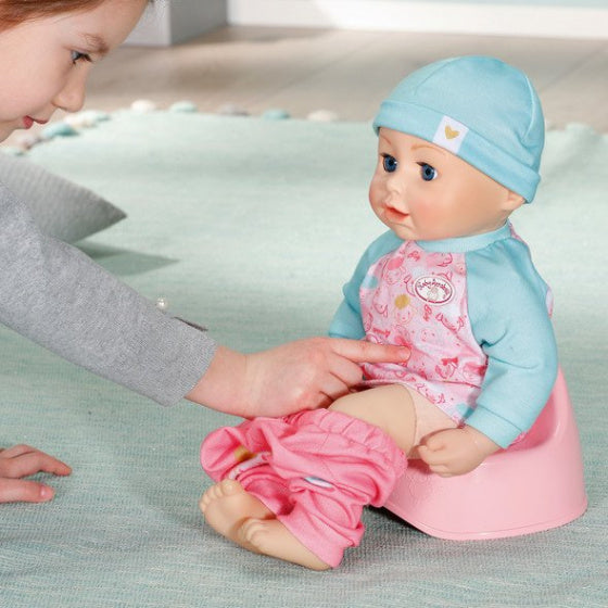 lunchset babypop meisjes 43 cm roze/blauw 10-delig