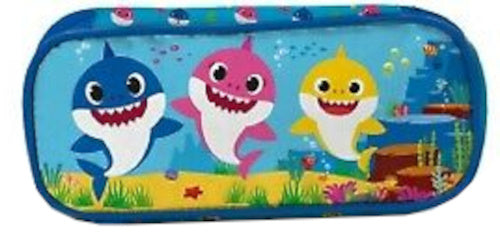 etui Baby Shark junior 22 x 9 x 5 cm polyester blauw