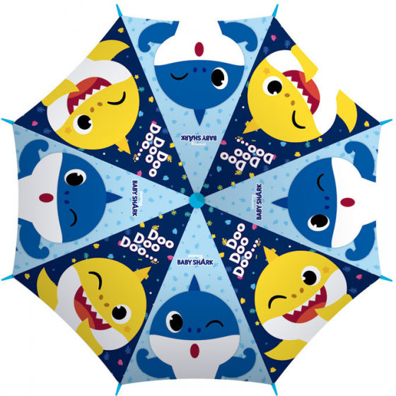 paraplu Baby Shark 48 cm polyester blauw/geel