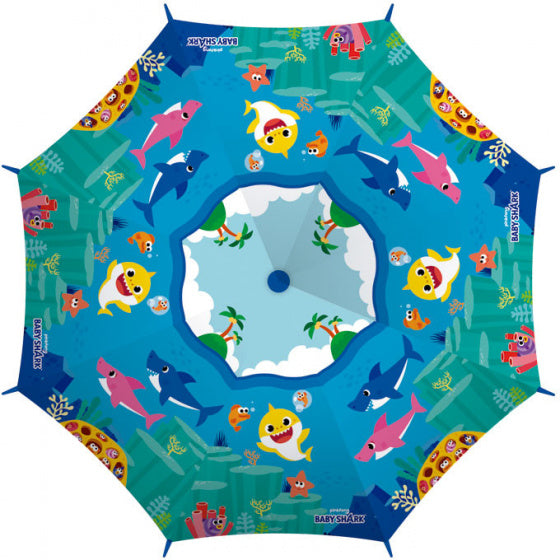 paraplu Baby Shark 48 cm polyester blauw/groen