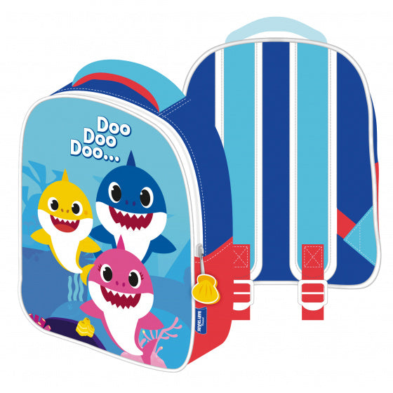 rugzak Baby Shark junior 28 x 23 cm polyester blauw