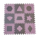 speelmat Geo junior 90 cm foam roze/grijs 18-delig