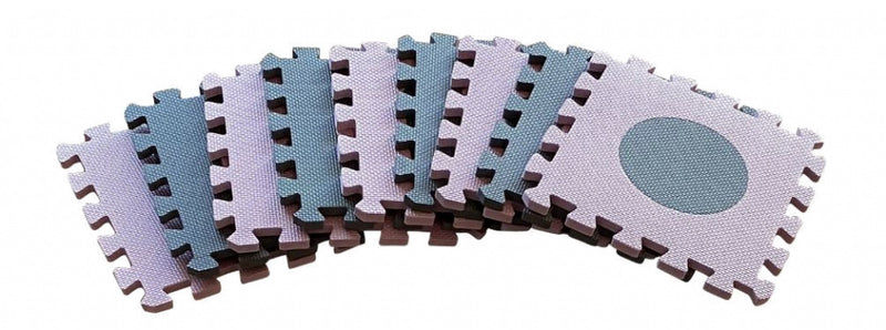 speelmat Geo junior 90 cm foam roze/grijs 18-delig