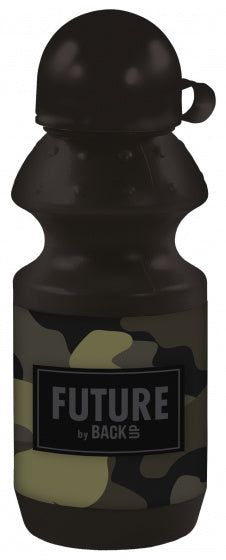 drinkfles junior 330 ml 6 x 18 cm zwart/camouflagegroen