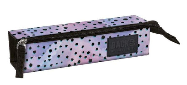 etui stippen meisjes 25 x 5 cm polyester roze/zwart