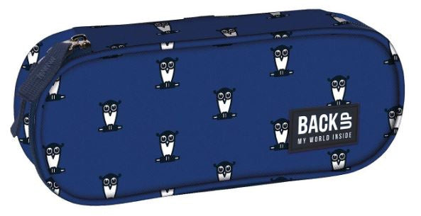 etui uilen jongens 22 cm polyester blauw