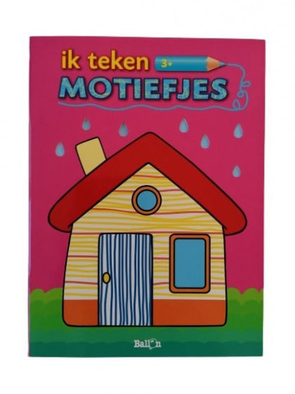 tekenboek Motiefjes junior 27 x 20 cm papier roze