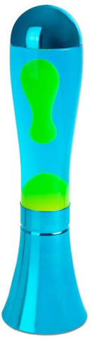 lavalamp Magma junior 45 x 12 cm aluminium blauw/lime