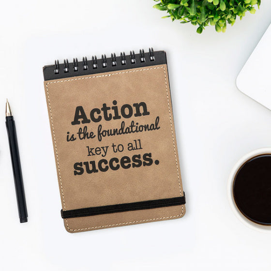 notitieboekje quote 15,3 x 11 cm kunstleer lichtbruin