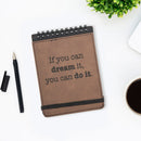 notitieboekje quote 15,3 x 11 cm kunstleer bruin