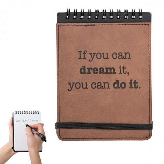 notitieboekje quote 15,3 x 11 cm kunstleer bruin