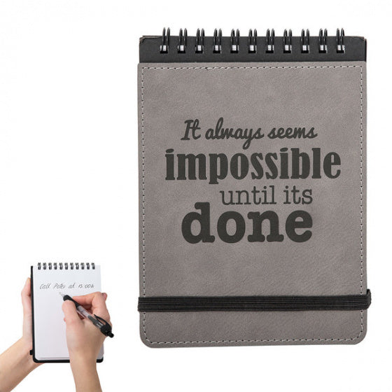 notitieboekje quote 15,3 x 11 cm kunstleer grijs