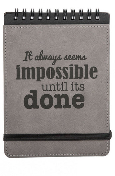 notitieboekje quote 15,3 x 11 cm kunstleer grijs