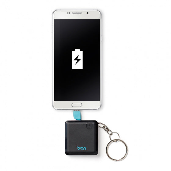 powerbank sleutelhanger 1200 mAh 4,7 x 4,7 cm ABS zwart