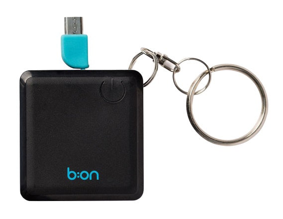 powerbank sleutelhanger 1200 mAh 4,7 x 4,7 cm ABS zwart