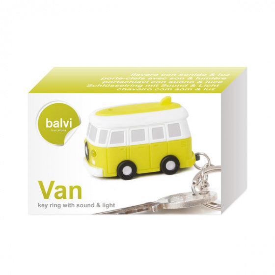 sleutelhanger busje met licht & geluid groen