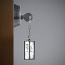 sleutelhanger Lightbox 5 cm ABS/staal wit/zilver 2-delig