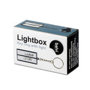 sleutelhanger Lightbox 5 cm ABS/staal wit/zilver 2-delig