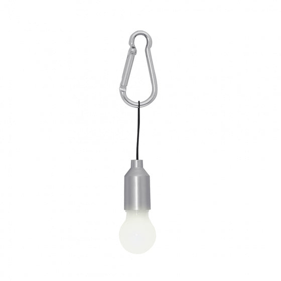 sleutelhanger met licht Edison 5,5 cm ABS/alu zilver