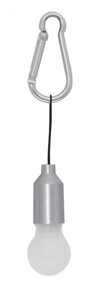 sleutelhanger met licht Edison 5,5 cm ABS/alu zilver
