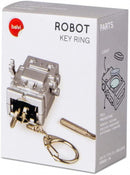 sleutelhanger Robot 3,7 cm RVS grijs 4-delig
