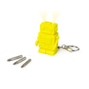 sleutelhanger Robot 3,7 cm RVS groen 4-delig