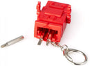 sleutelhanger Robot 3,7 cm RVS rood 4-delig