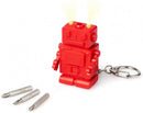 sleutelhanger Robot 3,7 cm RVS rood 4-delig