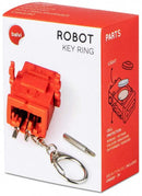 sleutelhanger Robot 3,7 cm RVS rood 4-delig
