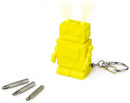 sleutelhanger Robot 5,6 cm RVS geel 4-delig